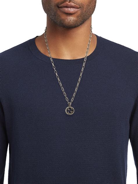 nordstrom gucci silver necklace men|Gucci men's necklace sale.